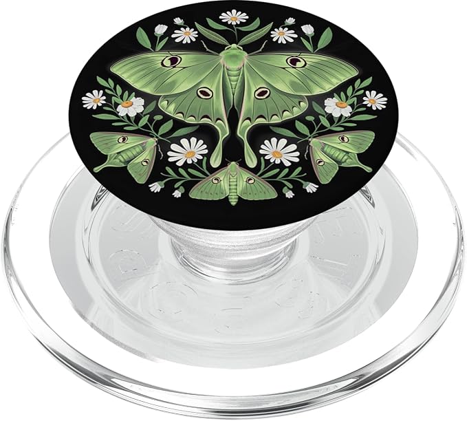 Luna Moth &amp Wildflowers – Vintage Botanical Biology Design PopSockets Adhesive PopGrip