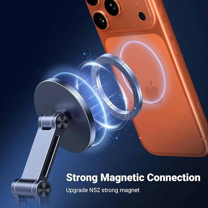 UGREEN 360° Rotation Magnetic iPhone Stand for MagSafe Cell Phone Stand for Desk Ergonomic Design Adjustable Compatible with iPhone 17 Air 16 Pro 15 Pro Max 14 Plus 13 12 and MagSafe Case