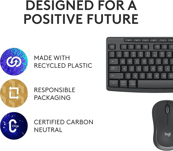 Logitech MK370 Combo for Business, Wireless Full-Size Keyboard and Wireless Mouse, Secure Logi Bolt USB Receiver, Bluetooth, Globally Certified Windows/Mac/Chrome, Linux - Graphite