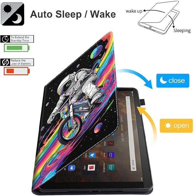 Case for Amazon Kindle Fire Max 11 Case (13th Gen 2023 Release) 11，Slim Fit Foldable Standing Cover Case with Auto Sleep/Wake for Fire 11 Max Tablet，Skull and Fire