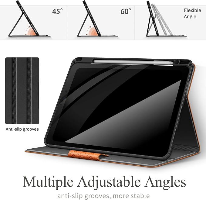 auaua Case for iPad Pro 11 inch (4th 3rd 2nd &amp 1st Gen) with Pencil Holder Auto Sleep/Wake PU Leather (Brown)