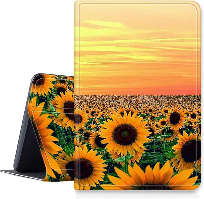 Case for Fire 7 Tablet &amp Fire 7 Kids (12th Gen 2022 Release) - Slim PU Leather Protective Smart Cover with Auto Sleep/Wake &amp Multi-Angle StandBlue Dandelion