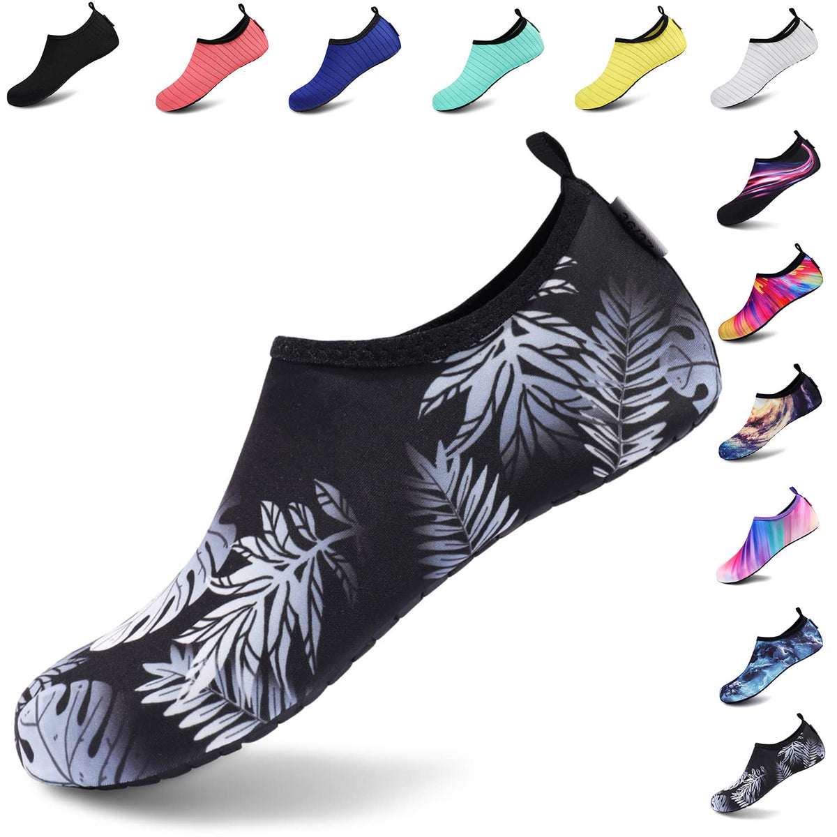 VIFUUR Water Sports Unisex Shoes Black/Leaf - 7.5-8.5 W US / 6-7 M US (38-39)