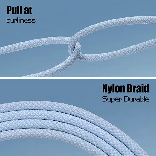 YACSEJAO Dual 180° Rotating USB Type C Cable 6.6FT 65W USB A to USB C Nylon Braided Fast Charging &amp Data Transfer Cable for USB C Type C Laptop/Tablet/Phone