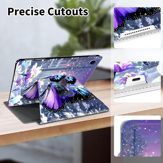 for Samsung Galaxy Tab A9 Plus Case 11 Inch 2024 2023 (SM-X210/X216/X218)360 Degree Rotating Smart Cover Case with Auto Sleep/Wake-Beautiful Highland Cow