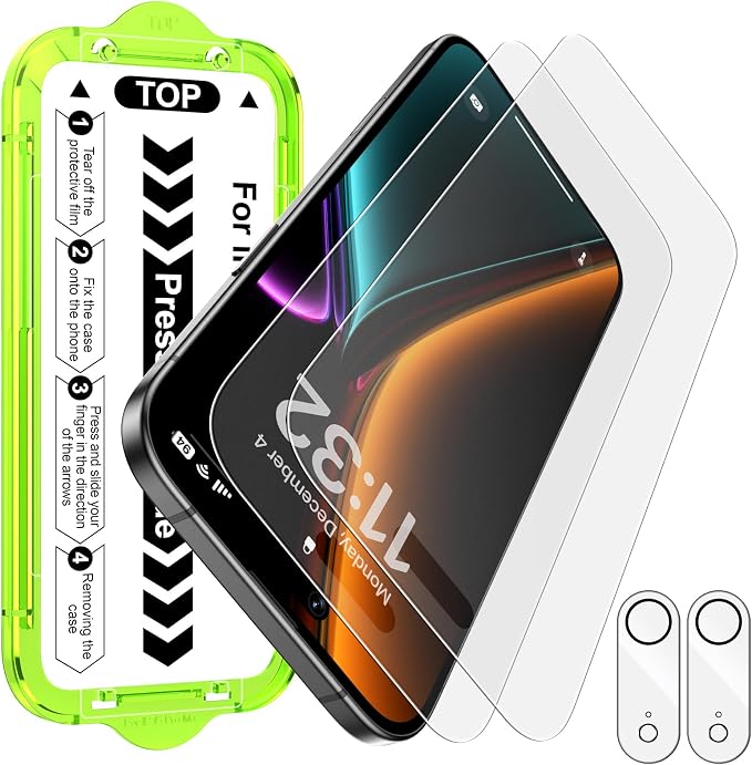 Esanik for iPhone 15 Pro Matte Glass Screen Protector [Auto-alignment] Anti-Glare &amp Anti-FingerprintAnti-ReflectionBubble Free Smooth as Silk 2 Pack 9H Glass Screen Cover