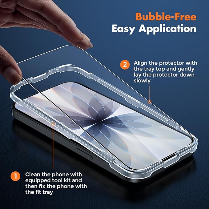 UNBREAKcable 3-Pack Screen Protector for iPhone 15 Double Shatterproof Tempered Glass [Easy Installation Frame] [99.99% HD Clear] [9H Hardness] [Full Coverage] [Case Friendly] for Apple 15 6.1 inch