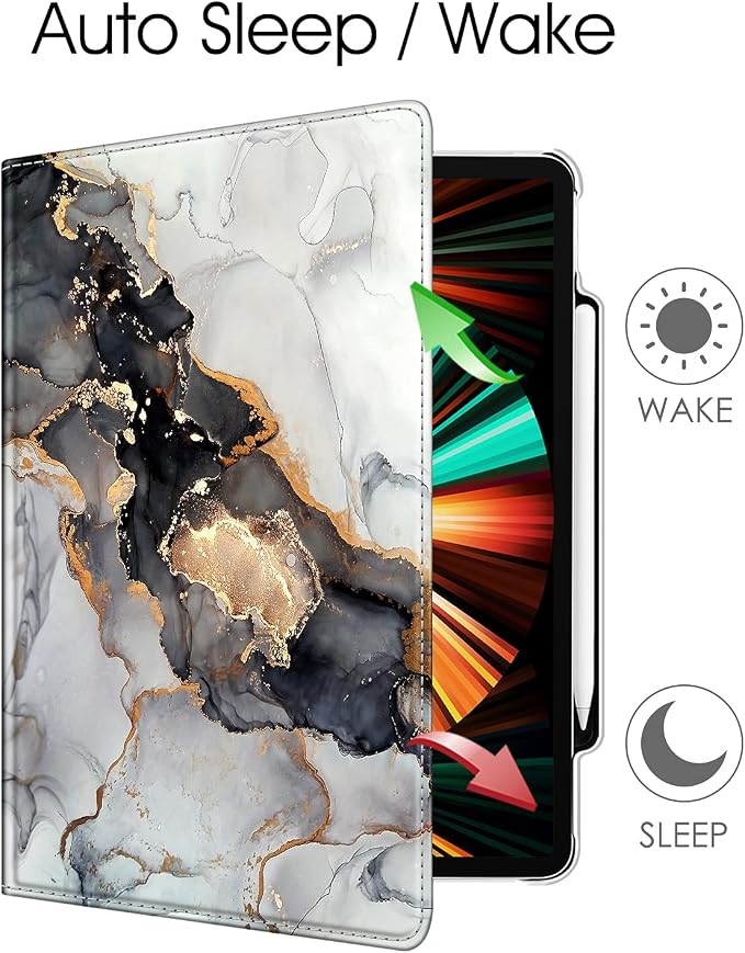 Fintie Rotating Case for iPad Pro 12.9-inch 6th/5th/4th/3rd Generation | 360° Swivel Stand Landscape &amp Portrait Viewing Shockproof Protective Cover Pencil Holder Auto Sleep/Wake Black