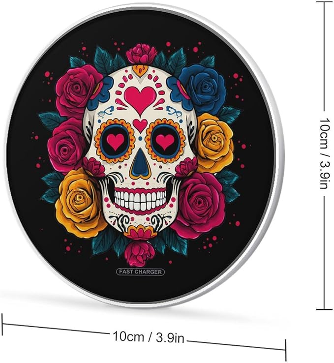 Skull Floral Wireless Charger Portable Charging Pad | LightweightAll Smartphone