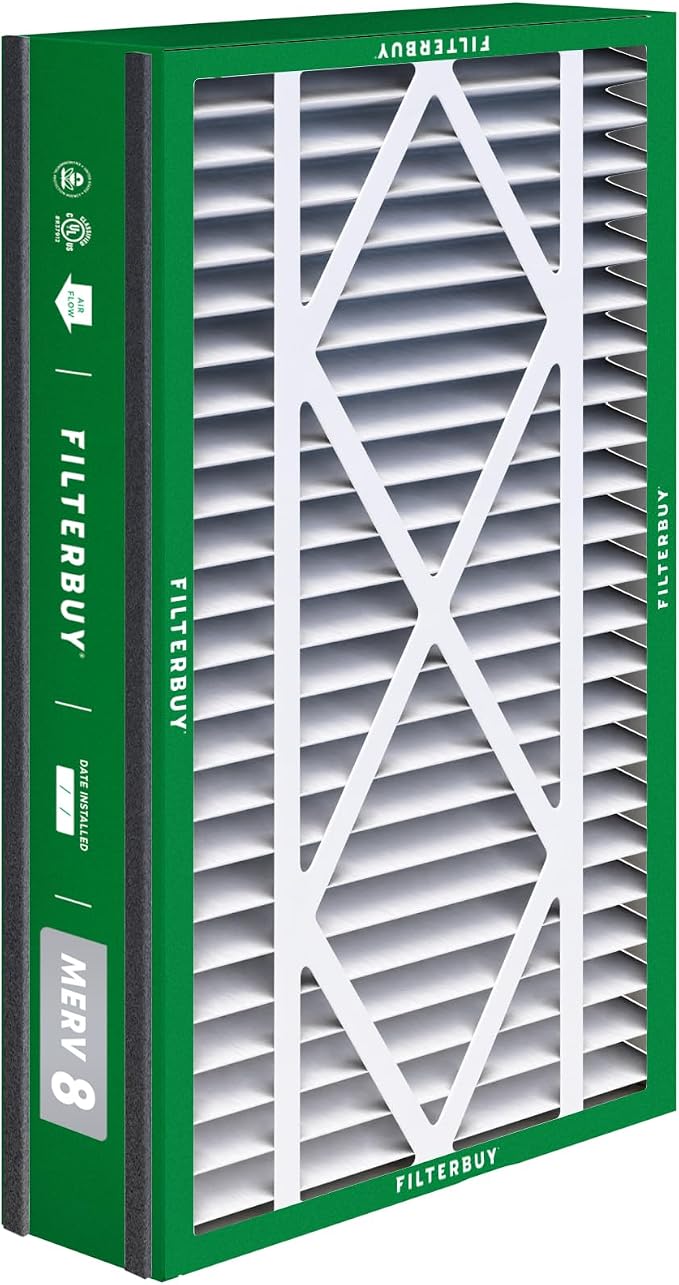 Filterbuy 16x25x5 Air Filter MERV 8 Essential Dust & Allergy Defense,