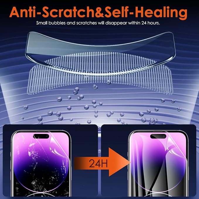 3 Pack Flexible Film Screen Protector for iPhone 12 Pro Max Non-breakable Soft TPU Hydrogel Film for iPhone 12 Pro Max Screen Protector Film (NOT Glass)