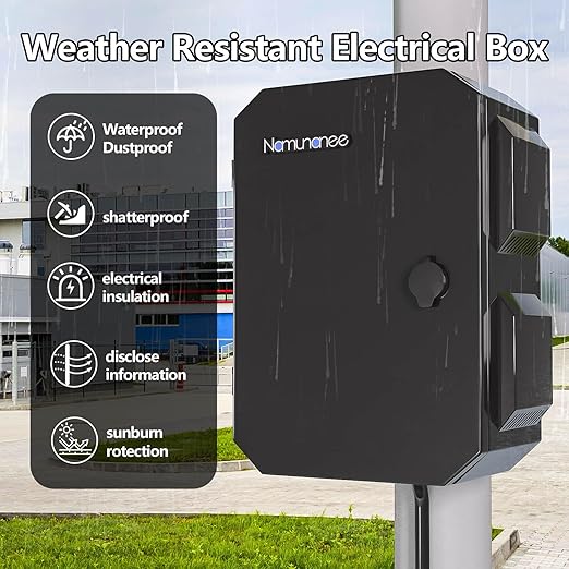 Outdoor Electrical Box, Cold-Rolled Steel Plate, Aluminum Alloy Back Beam, One-Piece Ventilation Design, IP65 Waterproof, Wall/Pole Mounted (15.7" x 12" x 8")