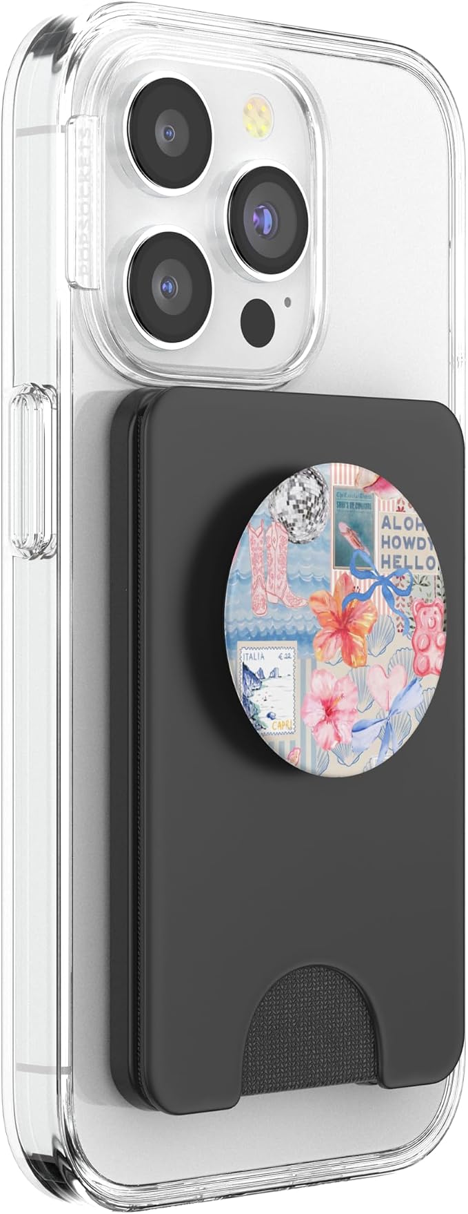 Beachy Blue Coquette Collage Cute Seashell Coastal Summer PopSockets PopWallet for MagSafe