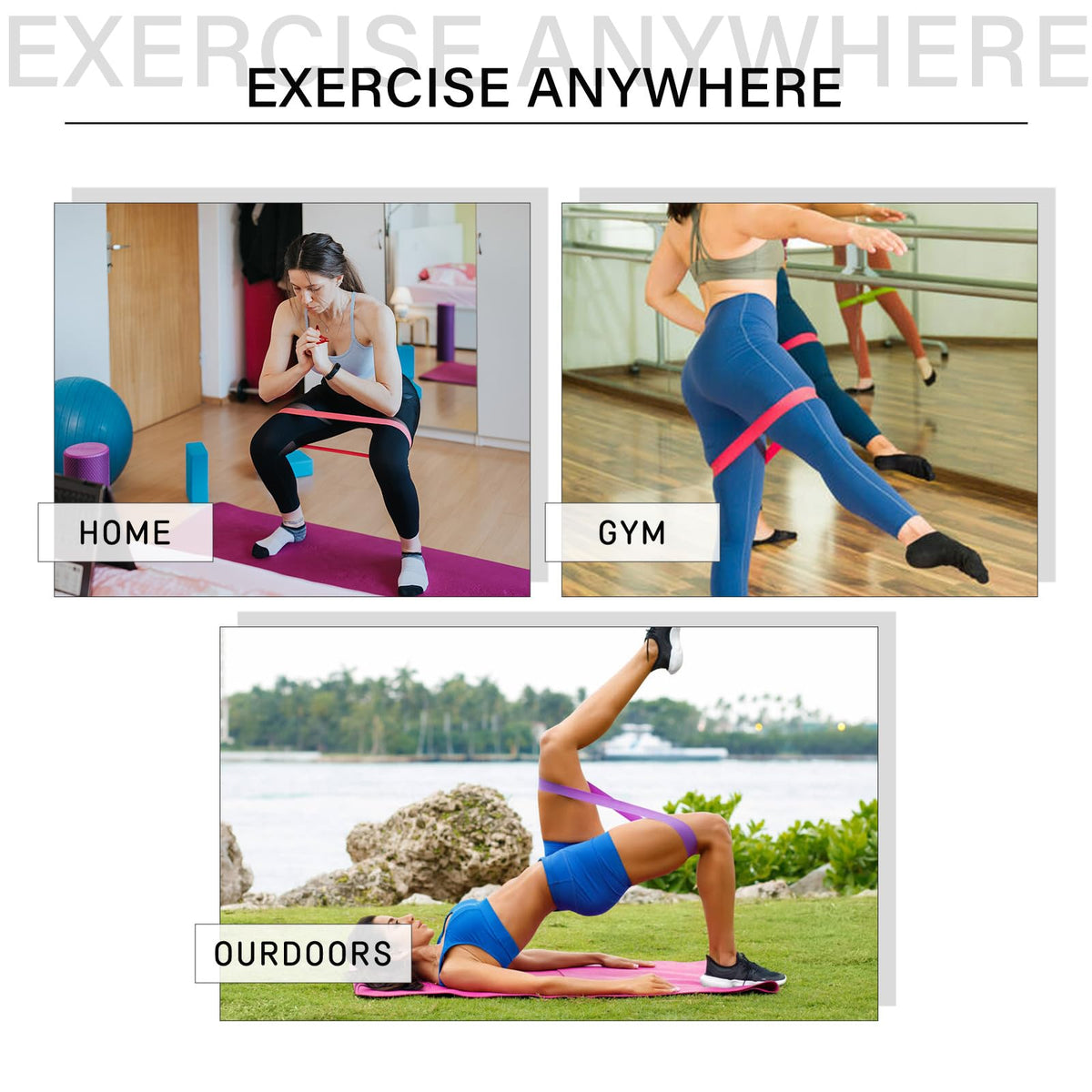 Resistance Bands for Physical Therapy, Bands for Working Out, Latex Free Elastic and Exercise Bands Set for Stretching, Suitable for Rehab, Yoga, Pilates, Gym, Home Exercise