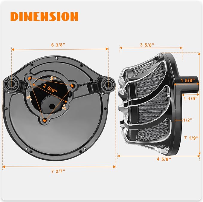 High Flow Air Cleaner Intake Filter Kit Air Filters Cover Drift Style