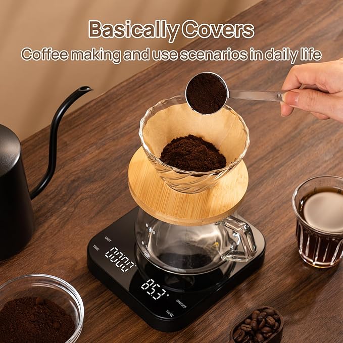 Meilen Mini Espresso Coffee Scale with Timer 0.1g Precise 3kg 6.6lb