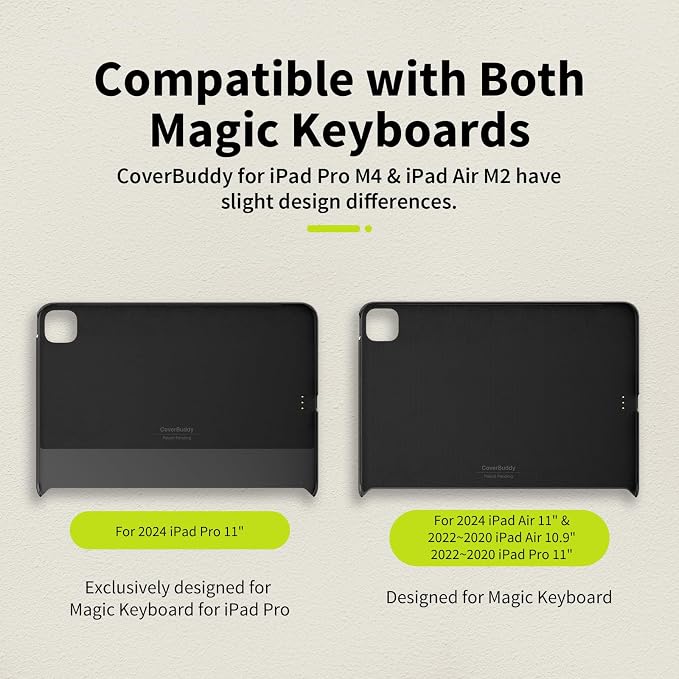 SwitchEasy CoverBuddy Lite for 2024 iPad Pro 11 - iPad Pro Case Compatible with Magic Keyboard for iPad Pro (M4) - White