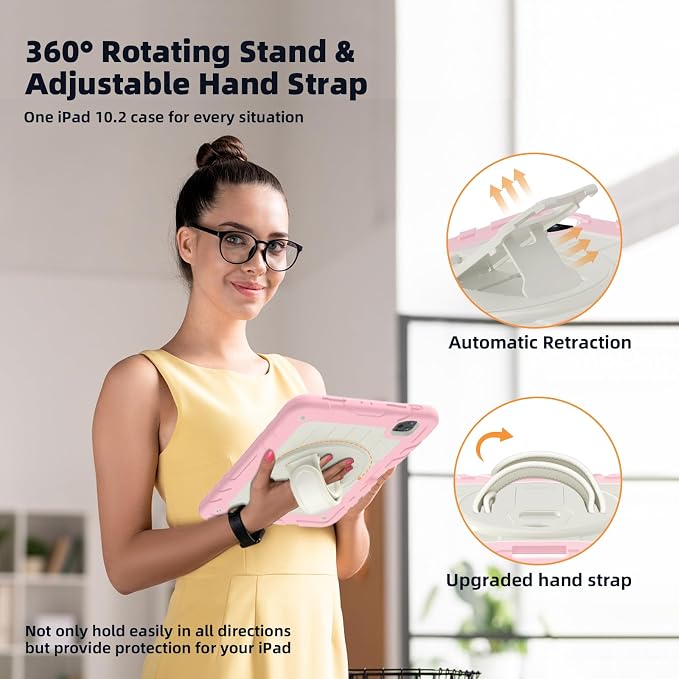 iPad Pro 11 inch Case with Rotating Stand &amp Shoulder Strap Heavy Duty Shockproof Cover with Pencil Holder for iPad Pro 11-inch 4th/3rd/2nd/1st Gen (Black)