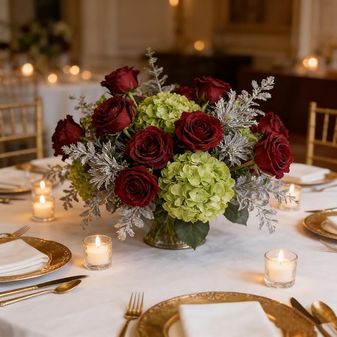 Kimura's Cabin 12pcs Fall Faux Roses Flowers with Stem Vintage Artificial Silk Rose Bouquet Realistic Fake Roses Dried Flower for Valentines Home Centerpiece Wedding Party DIY Decoration (Dark Red)