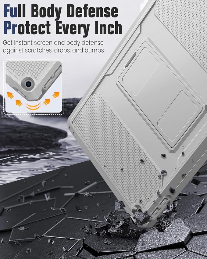 MoKo Shockproof Case Fit 2018/2017 iPad 9.7 6th/5th Generation Black | Heavy Duty Shockproof Full Body Rugged Hybrid Cover with Built-in Screen Protector for Apple iPad 9.7 Inch 2018/2017