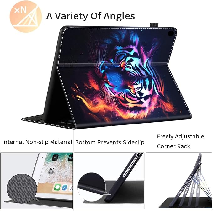Case Fits All-New Amazon Kindle Fire HD 10 &amp 10 Plus Tablet (13th/11th Generation 2023/2021 Release) 10.1 Durable Shockproof Protective Cover with Auto Wake/Sleep，Black Woman Queen Afro Design
