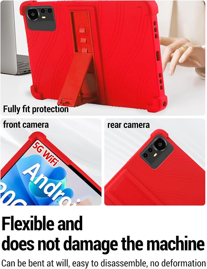 for Bnegynng CP31M 10 inch Tablet Protective case Shockproof Lightweight Silicone Protective Cover with Stand Child-Friendly Protection Easy to Clean DesignBlack