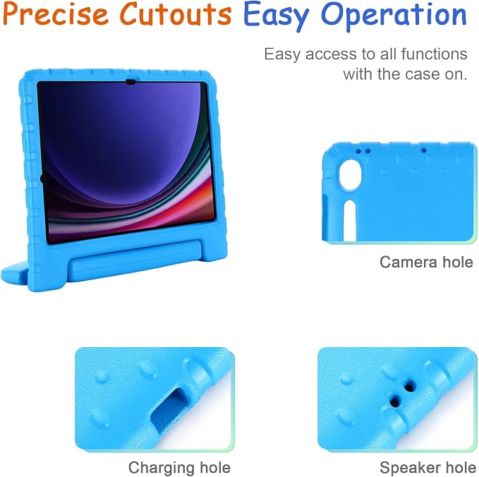 Kids Case for Samsung Galaxy Tab S10 FE Plus 13.1 (2025) Techcircle Handle Stand Light EVA Foam Bumper Protective Rugged Drop Protection Child Proof Cover Black