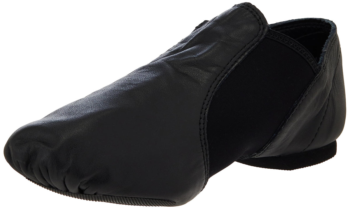 Capezio E-Series Jazz Slip On - Black Jazz Shoes Women - Comfortable & Durable Leather - Quick Changes - Foam Padded Insole - Slip-On Split Sole, Soft Durable Leather, Neoprene Arch, Absorbent Cotton