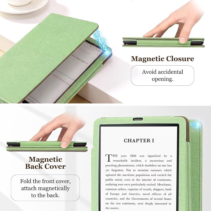 Fancity Case for Kindle Paperwhite 7/6.8 12th/11th Generation 2025 2024 | PU Leather Case with Auto Wake/Sleep Hand Strap for Kindle Paperwhite/Colorsoft Signature Edition 2021 Monet's Garden