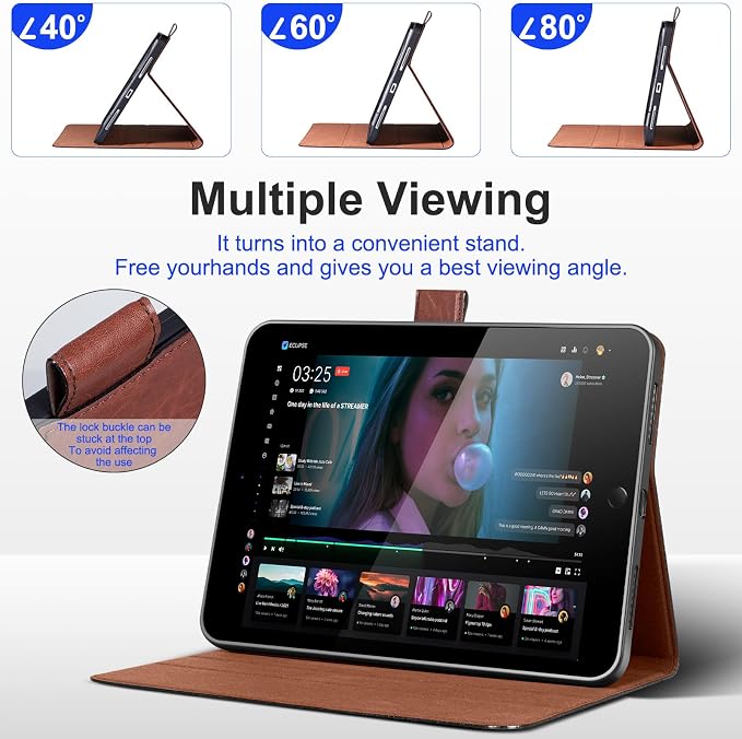 Leather Case for iPad 9th/8th/7th Gen 10.2 Inch (2021/2020/2019) | Premium Leather Folio Cover with Magnetic Closure Adjustable Stand Auto Sleep/Wake shockproof Protective CaseBlack