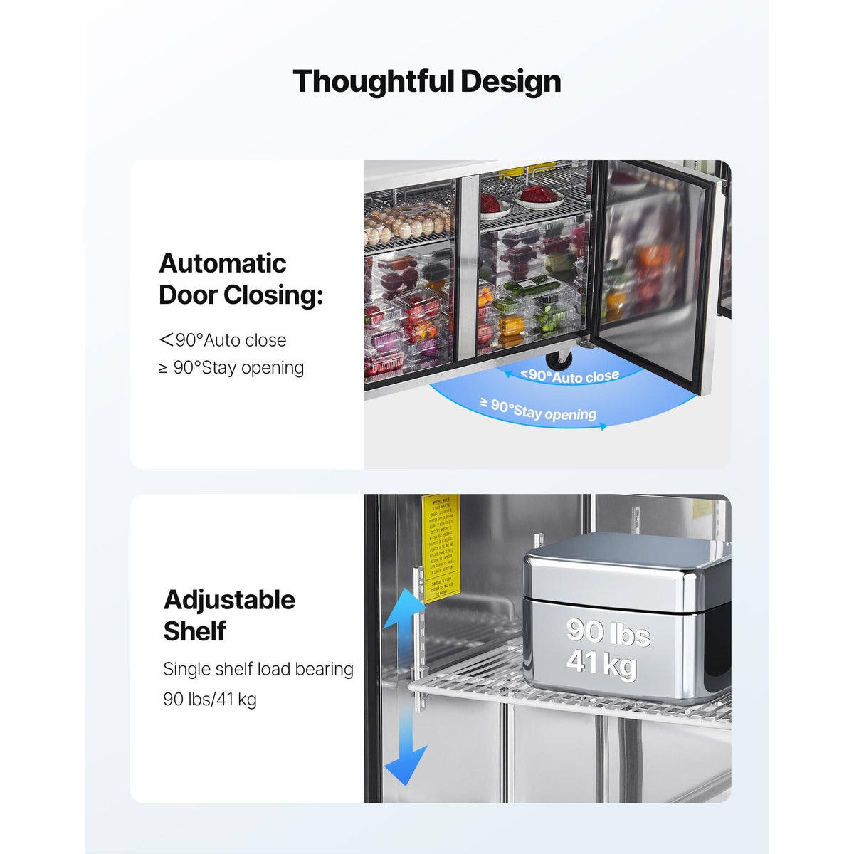 72"W Commercial Refrigerator, 18.7 Cu. Ft Sandwich Prep Refrigerated Table, Mega Top Food Prep Fridge with 30 Pans and Cutting Board, Stainless Steel Salad Prep Cooler for Restaurant, Food Truck