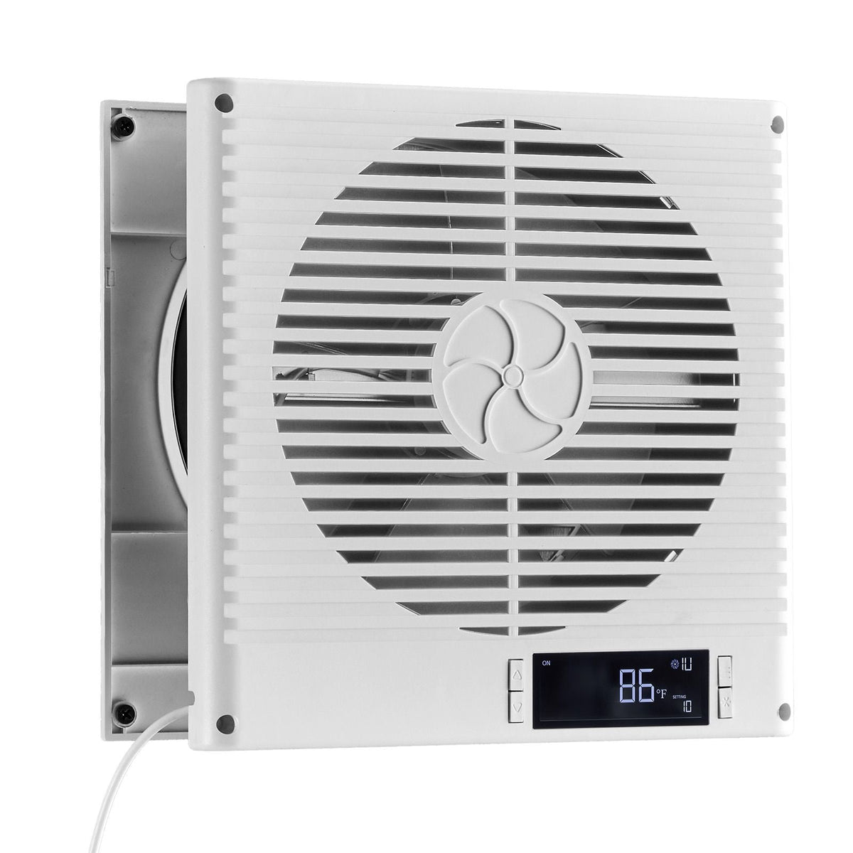 7.5-Inch Room to Room Fan, 2-in-1 305 CFM Through Wall Fan with Remote Control & Two-Way Airflow, 10-Speed Ventilation Quiet Vent for Kitchen, Living & Laundry Room Workshop