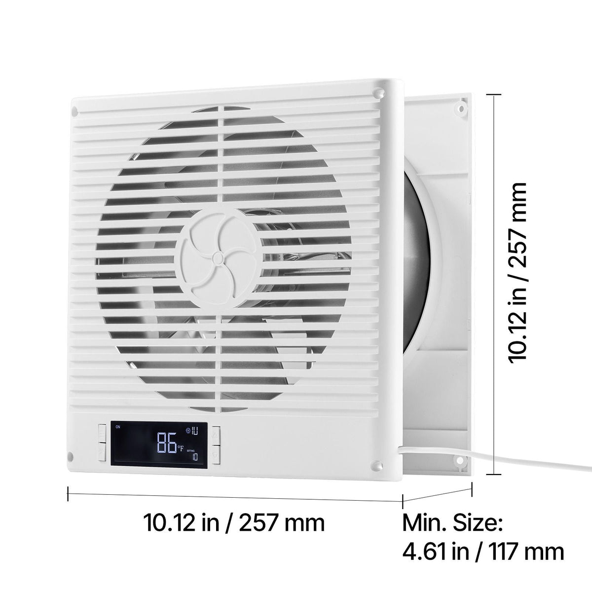 7.5-Inch Room to Room Fan, 2-in-1 305 CFM Through Wall Fan with Remote Control & Two-Way Airflow, 10-Speed Ventilation Quiet Vent for Kitchen, Living & Laundry Room Workshop