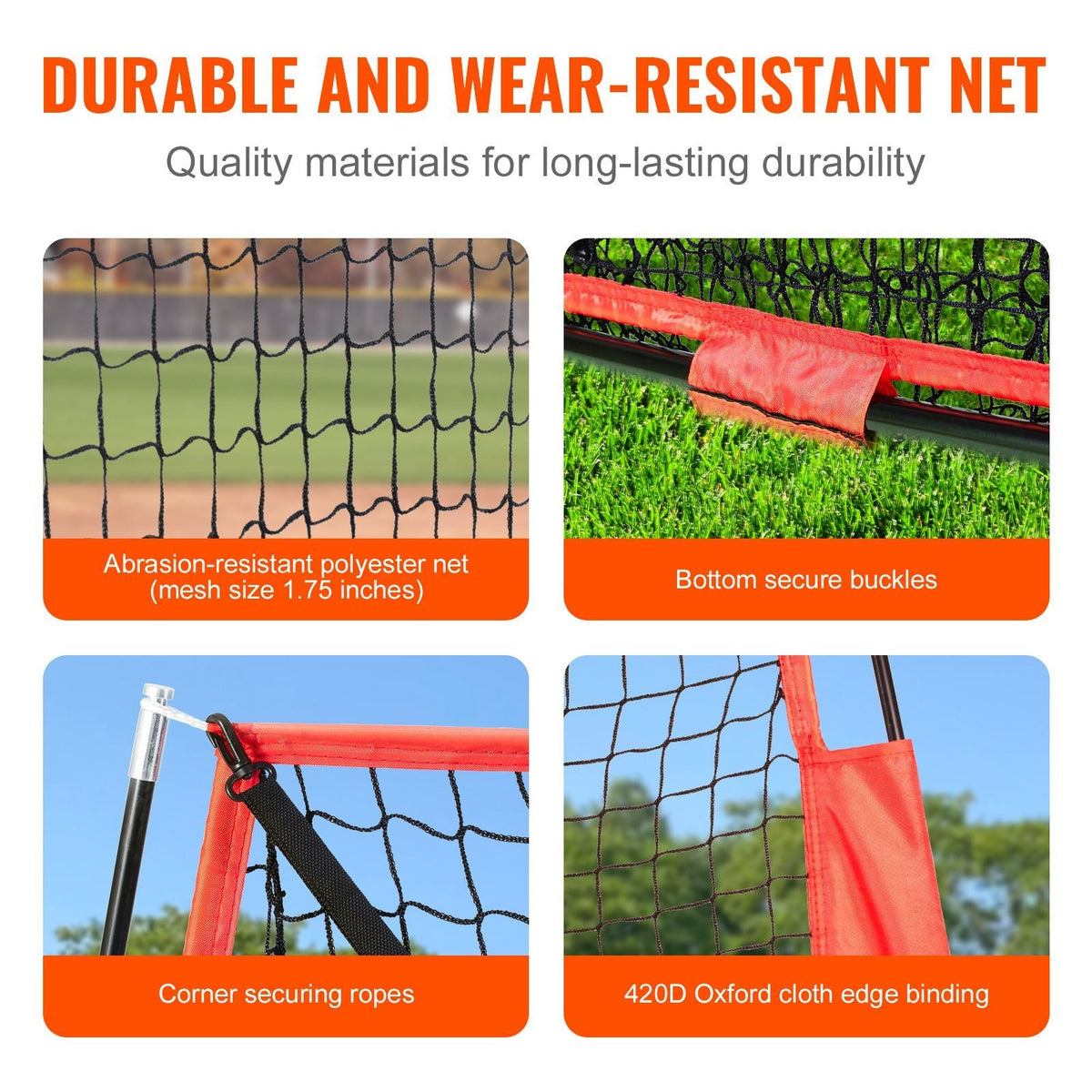 7x7 ft Baseball Softball Practice Net, Portable Baseball Training Net for Hitting Batting Catching Pitching, Backstop Baseball Equipment with Bow Frame, Carry Bag, Strike Zone, Ball, Batting Tee
