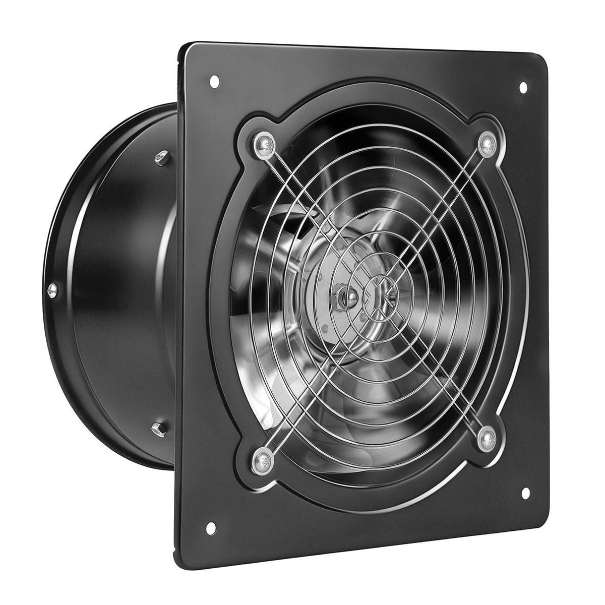 8 Inch Exhaust Fan, 576 CFM High Velocity Wall Mount Vent Fan with On/Off Control, Low Consumption, Portable Ventilation Extractor for Attic,Garage,Basement,Workshop,Kitchen, Chicken Coop,Black