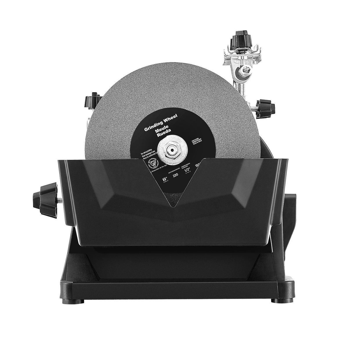 8-Inch Wet Sharpening System, Water-Cooled Knife Grinder Machine with 155 RPM Grinding Speed, Vertical/Horizontal Two-Direction Wet Stone Grinder, Wet Bench Grinder for Knife, Chisel, Knife, Axe