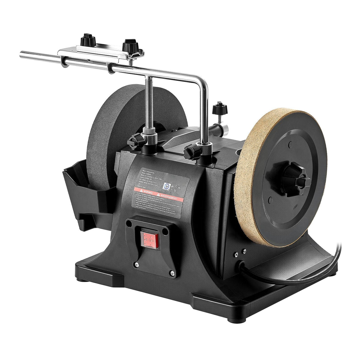 8-Inch Wet Sharpening System, Water-Cooled Knife Grinder Machine with 155 RPM Grinding Speed, Vertical/Horizontal Two-Direction Wet Stone Grinder, Wet Bench Grinder for Knife, Chisel, Knife, Axe
