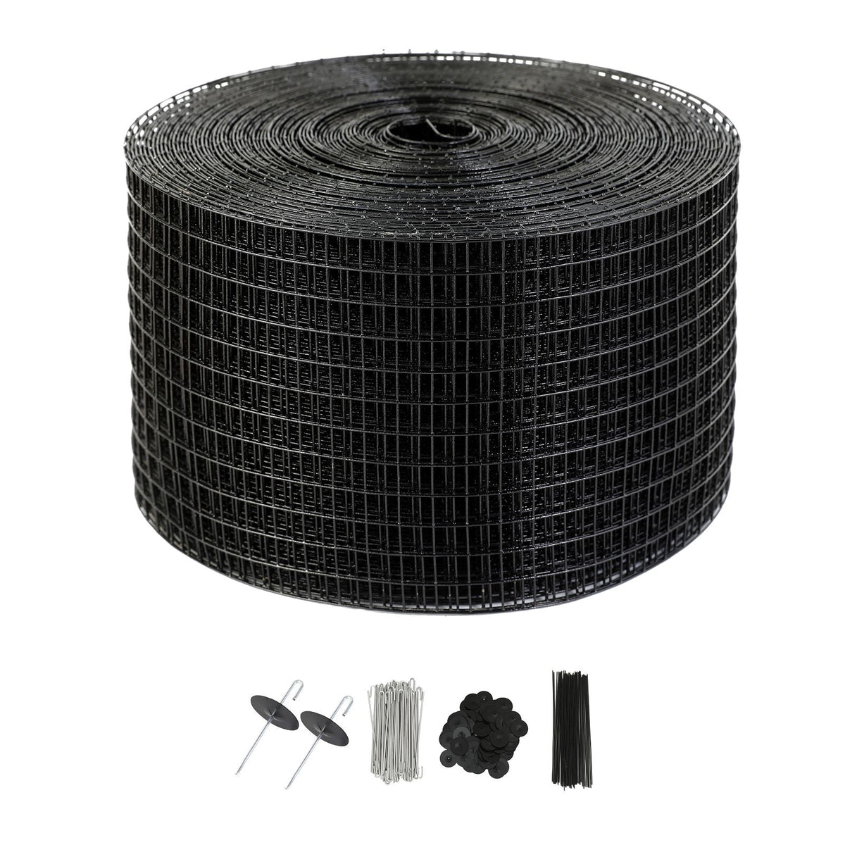 8 inch x 100ft Solar Panel Bird Guard, Critter Guard Roll Kit with 70pcs Aluminum Alloy Fasteners, Solar Panel Guard with Rust-proof PVC Coating, 1/2 inch Wire Roll Mesh