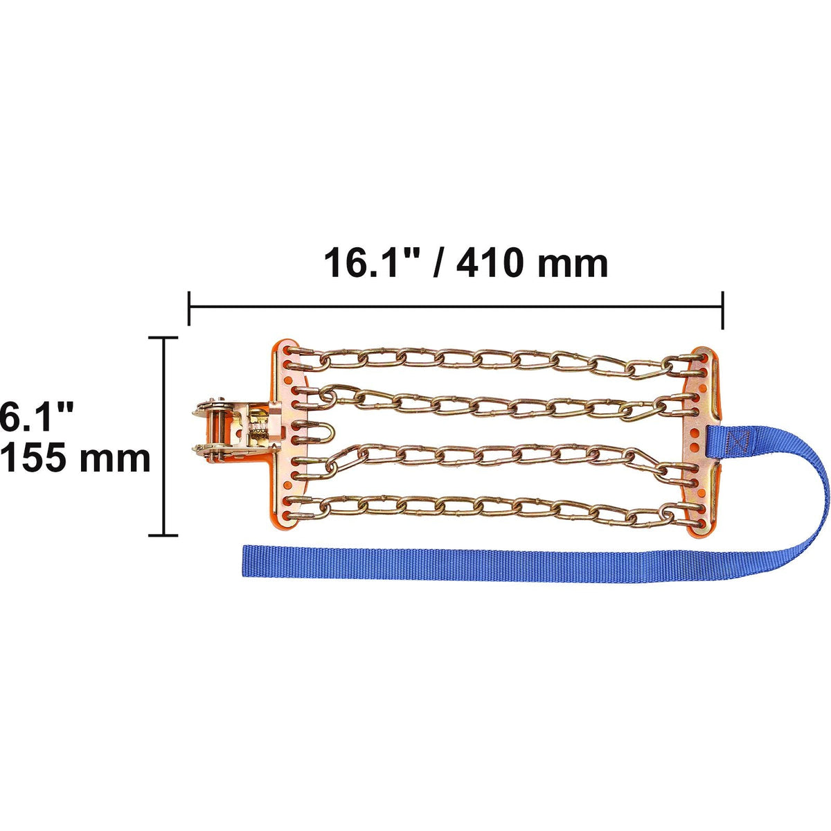 8 PCS Snow Chains, Tire Traction Wheel Chains for Tire Width 9.2-11.2 in/235-285 mm, Manganese Alloy Steel Emergency Tire Chains for Cars, Pickups, SUVs, and Trucks