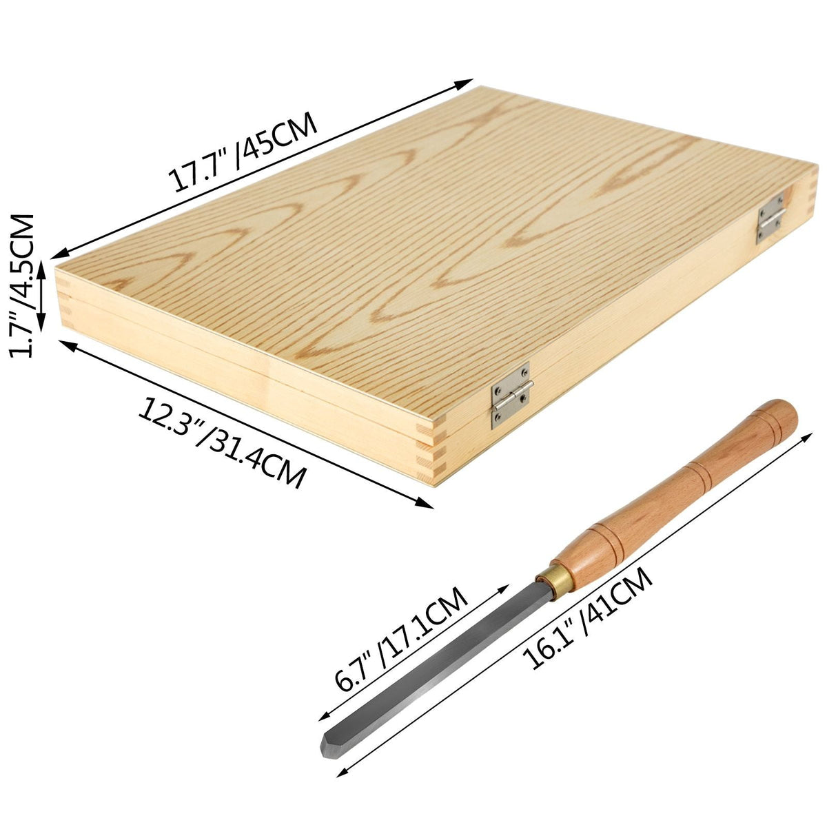 8 Piece Wood Lathe Chisel Set, HSS Steel Wood Carving & Cutting Tools for Hardwood, Includes Bonus Chisel & Wooden Storage Case