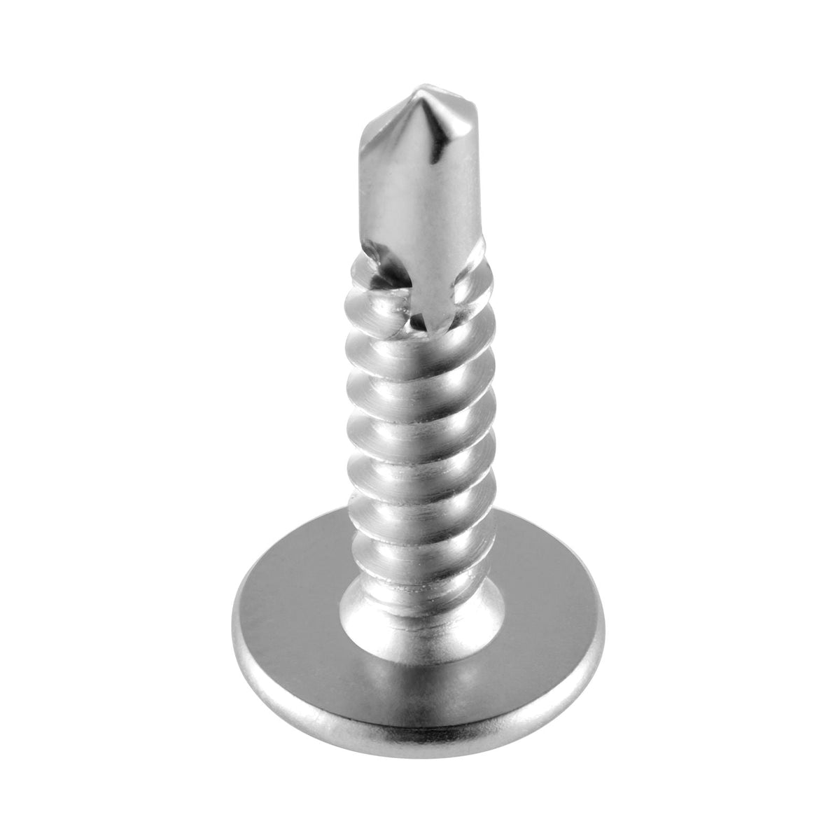 #8 Self Drilling Wood Screws, 3/4 Inch Long 350 PCS Truss Head Wood Screws, Phillips Drive Quick Metal Self Tapping Screw, Stainless Steel and Full Thread, Screwdriver Bit Included, Silver