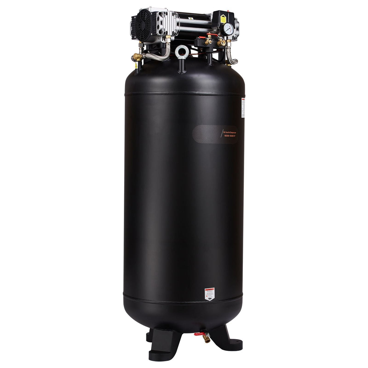 80 Gallon Air Compressor, 6.5HP 15.5SCFM@90 PSI, 145PSI Oil Free Stationary Air Compressor Tank, 86dB Ultra Quiet Compressor for Industrial Manufacturing, Construction Sites, Auto Repair