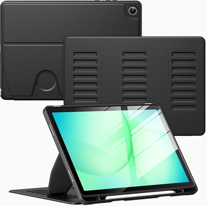 Case for Samsung Galaxy Tab A11+ Plus 11 inch 2026 Model (SM-X230/X236)Multiple Angles Stand CoverSoft BackPencil Holderand Auto Sleep/WakeBlack