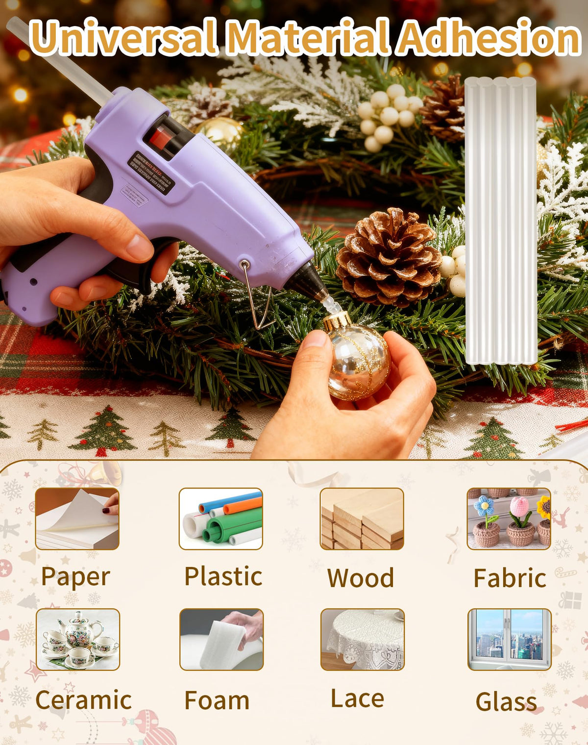 Mini Size Hot Glue Sticks,5.9'' x 0.27" Clear Glue Gun Sticks(50 Pcs)