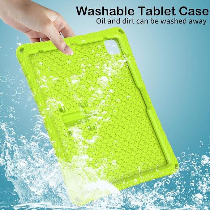 Kids Case for iPad Air 13 (2026/2025/2024) M4/M3/M2 &amp iPad Pro 13 2024 &amp iPad Pro 12.9 Cover 6th/5th/4th/3rd Gen (2022/2021/2020/2018) DIY Figures EVA Rubber Handle Stand Shockproof Bumper