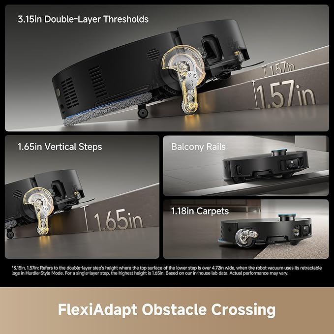 DREAME Matrix10 Ultra Robot Vacuum and Mop, Multi-Mop Switching, 3.14inch Obstacle Clearing, 30,000Pa Suction, Self Empty&Refill, Self-Cleaning, 100% Detangling, 240+ Obstacle Avoidance, Voice Control