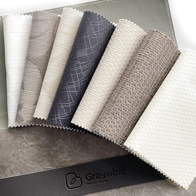 Graywind Roman Shades Light Filtering Roman Window Shades Plain Fold Soft for Doors Bedroom, Custom Size (Fabric Samples)