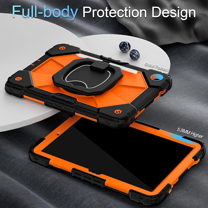 Auizotl Case for Samsung Galaxy Tab A11+/A9+ Plus 11 Inch with Screen Protector/Rotating Stand/Pen HolderMilitary Grade Shockproof Cover for Galaxy Tab A11 Plus /A9 Plus CasesBlack