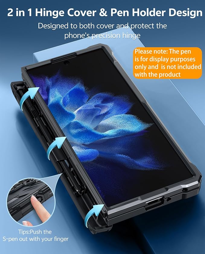 FNTCASE for 11 Pro XL Case Rugged Kickstand 2 Front Frames Black | Built-in Screen Protector 20FT Military-Grade Drop Protection Rugged Heavy Duty Shockproof Full Body Protective Cover