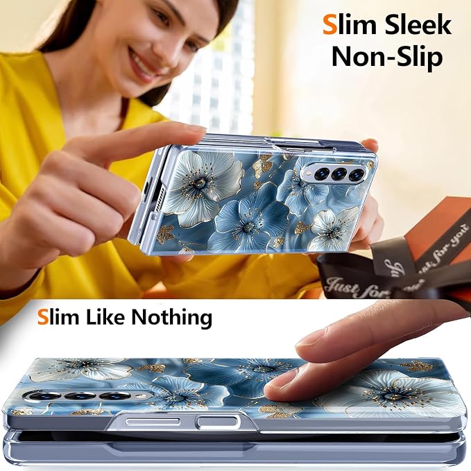 for Galaxy Z Fold4 CaseBuilt-in Magnet CircleWireless Charging | Military-Grade Shockproof case Cover for Samsung Galaxy Z Fold4Anagallis